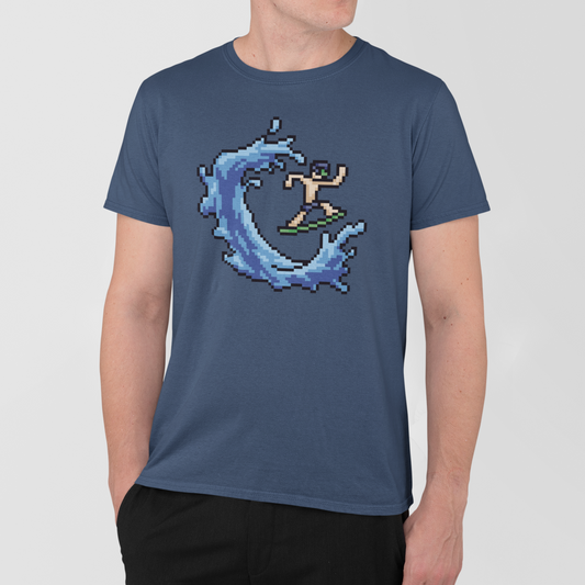 AMARA-A AM31 - T Shirt Man BIT SURFER - INDIGO