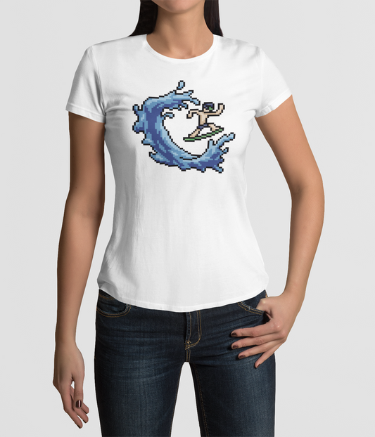AMARA-A AW31 - T Shirt Woman BIT SURFER - WHITE