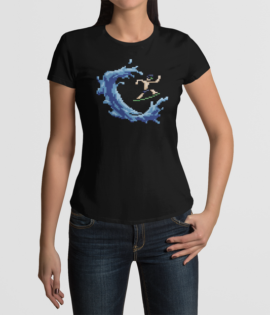 AMARA-A AW31 - T Shirt Woman BIT SURFER - BLACK