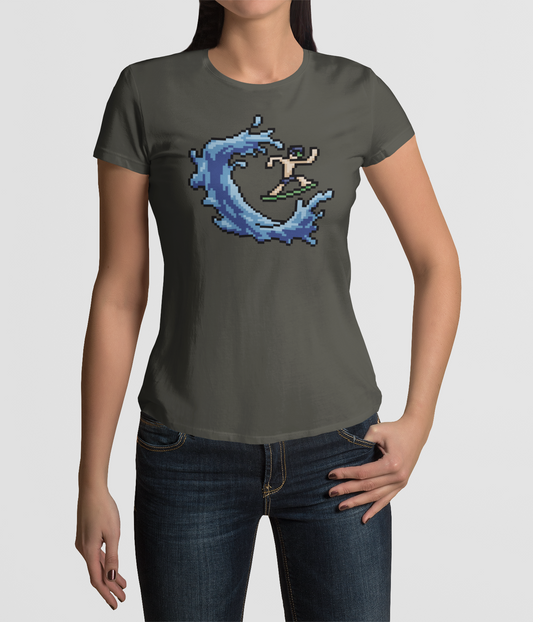 AMARA-A AW31 - T Shirt Woman BIT SURFER - KAKI